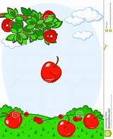 Image result for Apple Falling Off a Tree Clip Art Cartoon