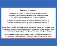 Image result for De Colores Lyrics