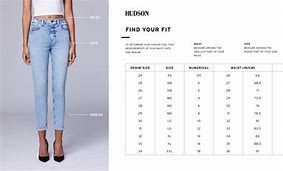 Image result for Hudson Jeans Size Chart