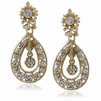 Image result for Yellow Gold Diamond Earrings