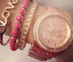 Image result for Rose Gold Accessories Orange Dress