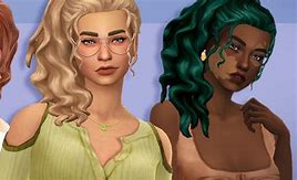 Image result for Sims 4 Curly Ponytail CC