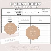 Image result for Choreography 8 Count Sheet