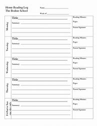 Image result for Reading Log with Summary Printable