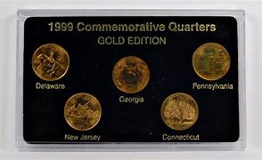 Image result for Partial Gold Rimmed 1999 Quarter