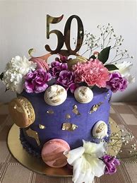Image result for 50th Birthday Flower Cake
