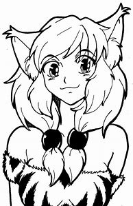 Image result for Anime Cat Girl Coloring