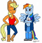 Image result for Rainbow Dash and Applejack Human