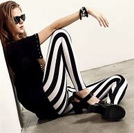 Image result for Black and White Striped Tights