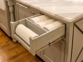 Image result for Paper Towel Holder in Kitchen Cabinet Drawer