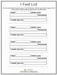 Image result for I Feel Statements Worksheet