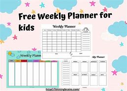 Image result for Printable Planner for Kids