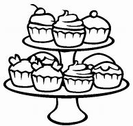 Image result for Smiling Cupcake Black and White