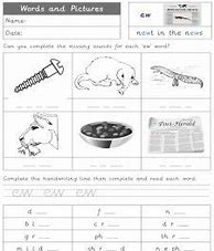 Image result for AW and EW Phonics Worksheet
