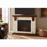 Image result for Stone Electric Fireplace TV Stand