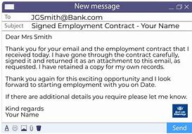Image result for Sample Email Sending Signed Contract