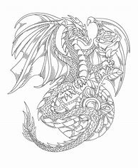 Image result for Adult Coloring Book Dragon Pages