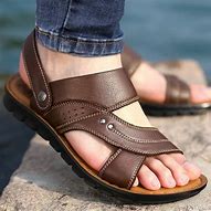 Image result for Men's All Leather Sandals