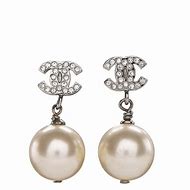Image result for Channel Diamond Earrings Pearl Drop