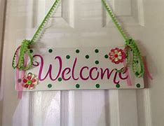 Image result for Welcome Door Hanger with Flowers