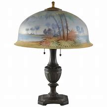 Image result for Reverse Painted Palm Tree Lamp