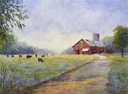 Image result for Watercolor Painting Farm Scenes