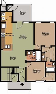 Image result for 2 Bedroom Apartment Plans