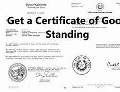 Image result for Certificate of Good Standing