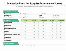 Image result for Supplier Performance Form