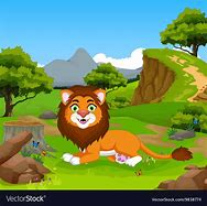 Image result for Lion in Jungle Cartoon