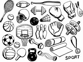 Image result for Sports Equipment Black and White