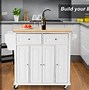 Image result for White Kitchen Island On Wheels