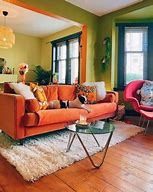 Image result for Green and Orange Living Room