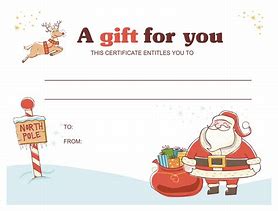 Image result for Gift Certificate From Santa