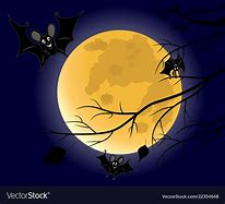 Image result for Moon with Bats in the Foreground