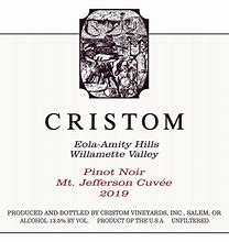 Image result for Cristom Pinot Noir mount Jefferson Cuvee