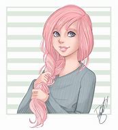 Image result for Pink Hair Drawing