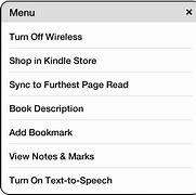 Image result for Kindle Touch Menu