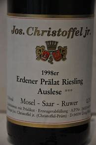 Image result for Jos Christoffel Jr Christoffel Prum Erdener Pralat Riesling Auslese ***