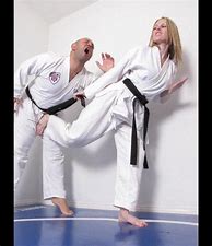Image result for Woman Karate Kicking Man