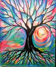 Image result for Canvas Tree Painting for Kids