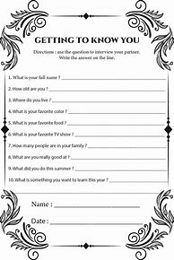 Image result for Getting to Know You Worksheet High School PDF