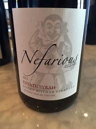 Image result for Nefarious Syrah Estate Rocky Mother