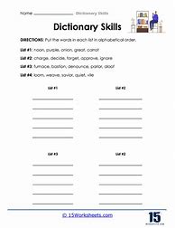 Image result for Dictionary Practice Worksheets