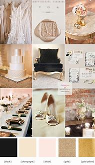 Image result for Champagne Black and Whit Wedding