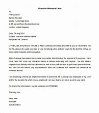 Image result for Character Reference Letter Template Word