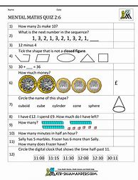 Image result for Year 2 Mental Maths Worksheets