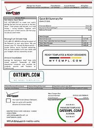 Image result for Verizon Utility Bill Template Free