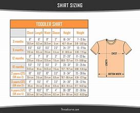 Image result for Size Chart for Toddlers