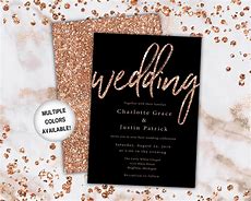 Image result for Black and Rose Gold Invitations